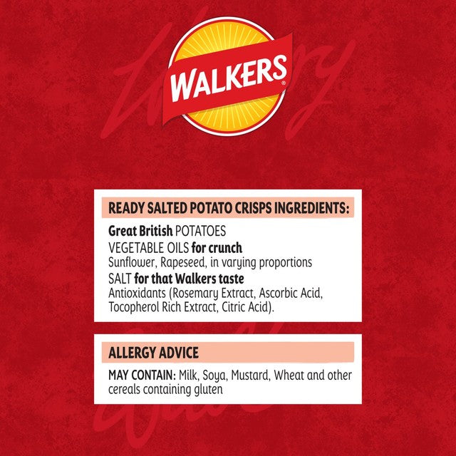 Walkers Ready Salted crisps - British product