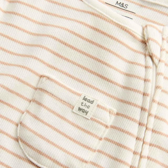 M&S baby sleepsuit in oatmeal for 3-6 months, imported from the UK