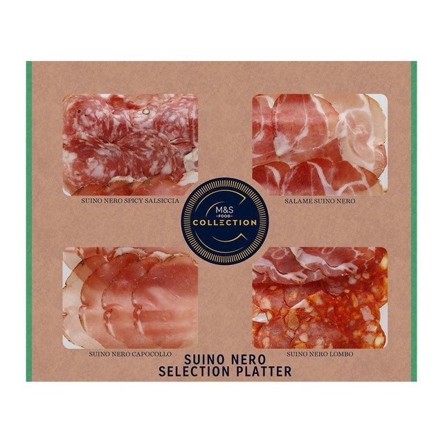 M&S Suino Nero cured pork platter selection 120g, imported from the UK