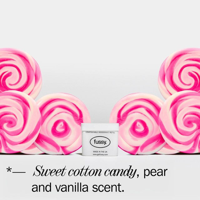 Fussy natural deodorant Sugar Crush refillable case (British brand)