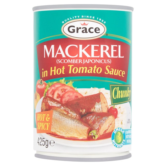 Grace mackerel in tomato chilli sauce 425g, UK version