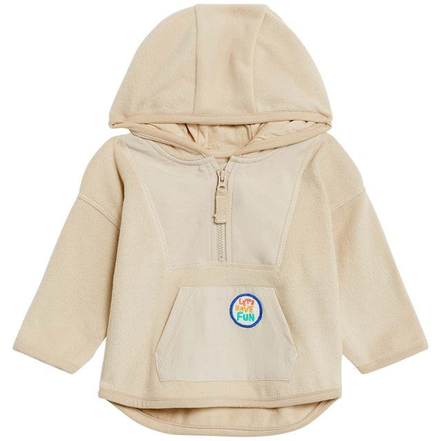 M&S cotton hooded fleece outfit beige 0-3 months, imported from the UK