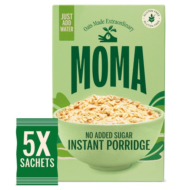 Moma gluten free plain porridge sachets 5x65g, imported from the UK