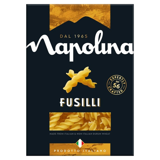 Napolina fusilli pasta 500g, imported from the UK