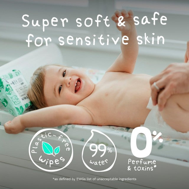 Pura plastic free baby wipes, imported from the UK