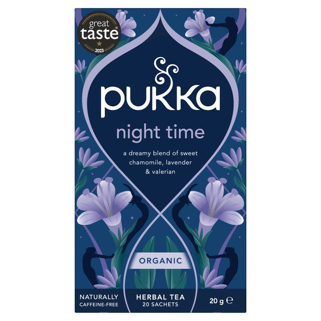 Pukka Herbal Tea Night Time Chamomile 20 Bags, imported from the UK