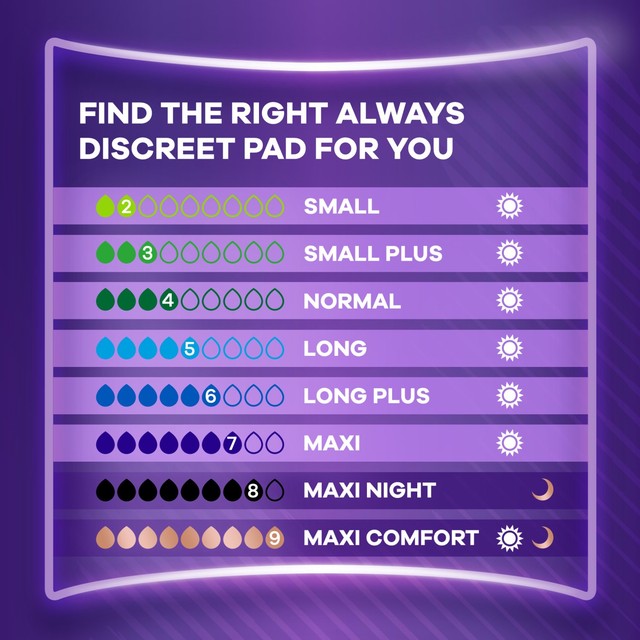 Always Discreet Ultimate Night Incontinence Pads 6 pack - British product
