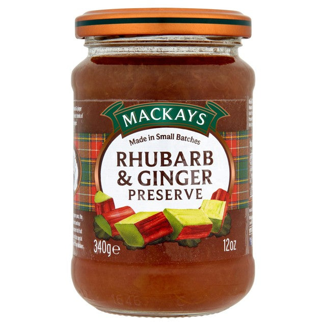 Mackays rhubarb and ginger preserve 340g, imported from the UK