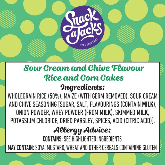 Snack a Jacks sour cream and chive rice cakes 117g (British brand)