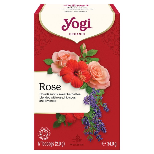 Yogi Tea organic rose herbal tea bags 17 count (British brand)
