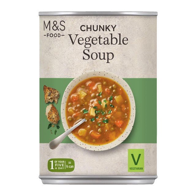 M&S chunky vegetable soup 400g, imported from the UK