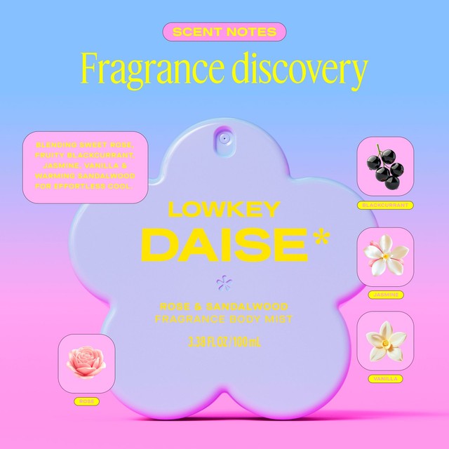 DAISE Lowkey body mist in Rose & Sandalwood - British product