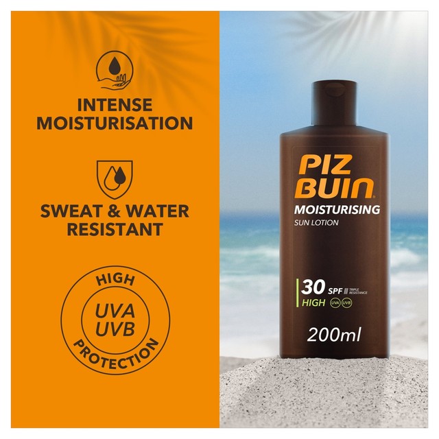 Piz Buin sun lotion SPF30 200ml, imported from the UK