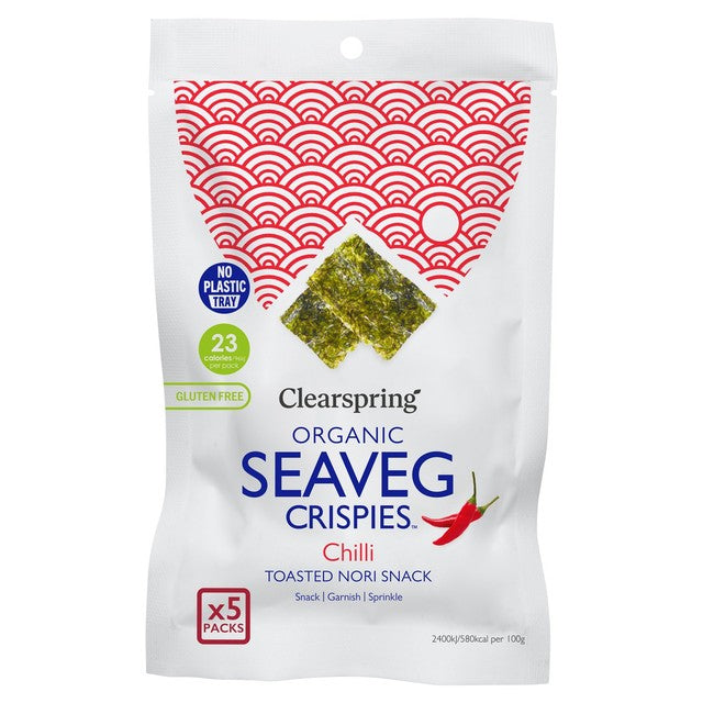 Clearspring organic seaweed crispies chilli 5x4g - British product