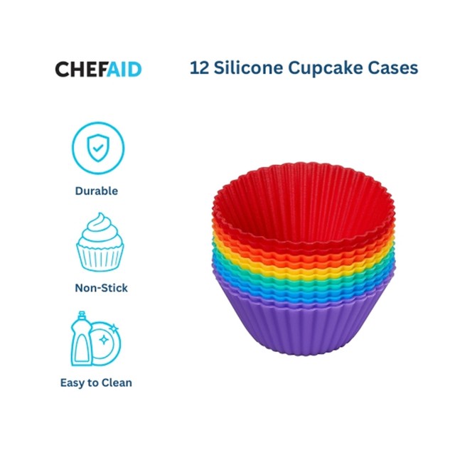 Chef Aid silicone bun cases rainbow pack of 12 - British product