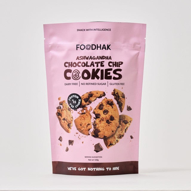 Foodhak ashwagandha chocolate chip cookies 160g - British product