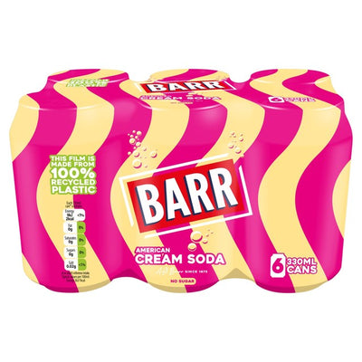 Barr American Cream Soda Soft Drink 6 x 330ml