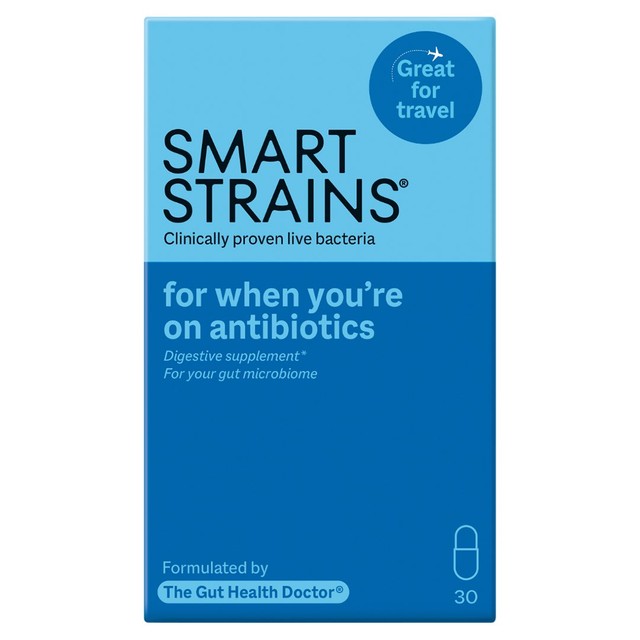 Smart Strains probiotic capsules for antibiotics 30 capsules (British brand)