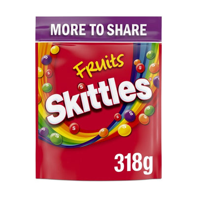 Skittles Vegan Fruktig Seigt Godteri Delingpose 318g
