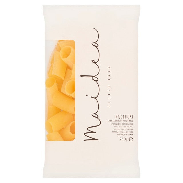 Pasta Paccheri sin gluten Maidea 250 g, importada del Reino Unido