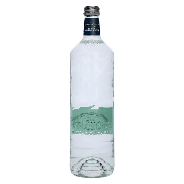 M&S sparkling natural mineral water 750ml, imported from the UK
