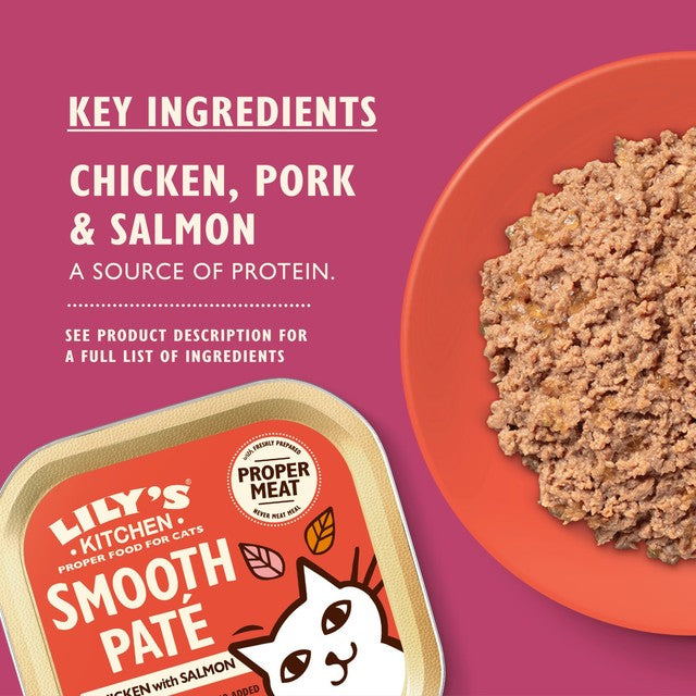 Lily's Kitchen cat food pate chicken and salmon, imported from the UK