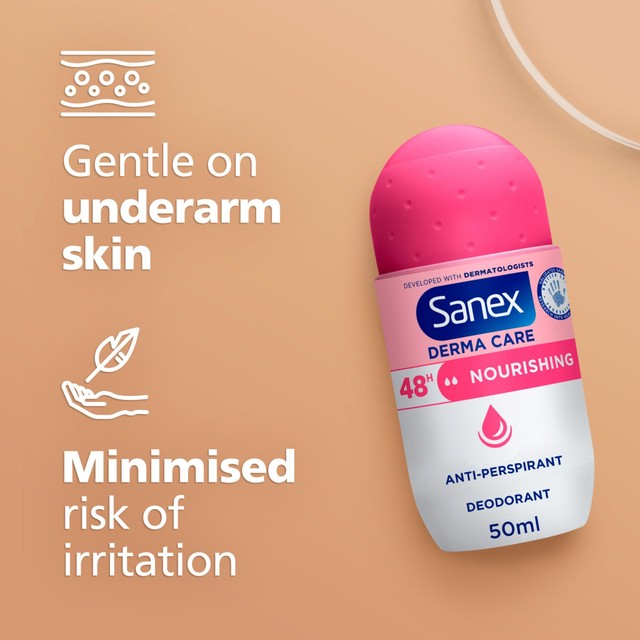 Sanex Derma Care Nourishing 48-hour antiperspirant roll-on deodorant 50ml (British brand)