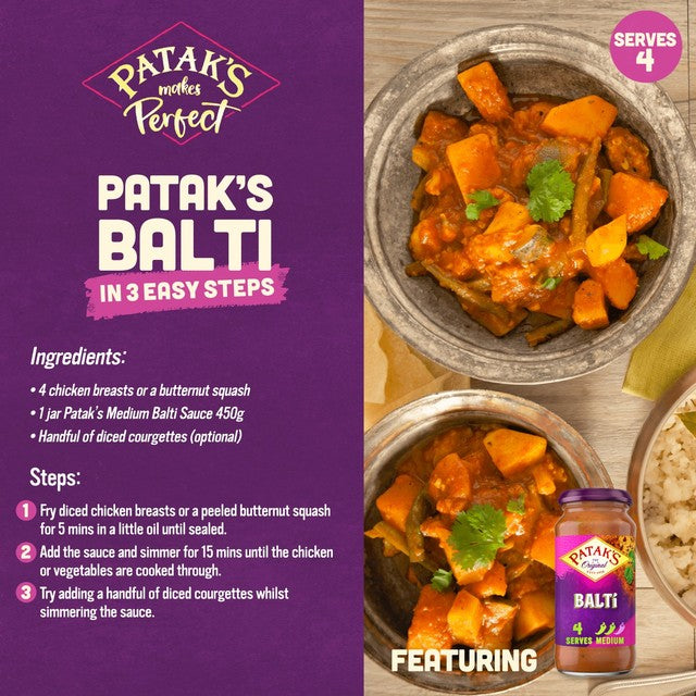 Patak's Balti curry sauce 450g, imported from the UK