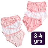 M&S girls cotton stretch heart knickers pink mix 3-4 years, imported from the UK