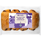 Ocado pain au chocolat pastry pack of 4, imported from the UK