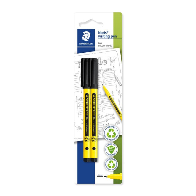 STAEDTLER Noris Handwriting Pen black 2pk (British brand)
