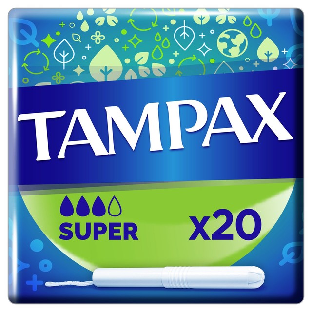 Tampax Super Tampons cardboard applicator 20 pack (British brand)