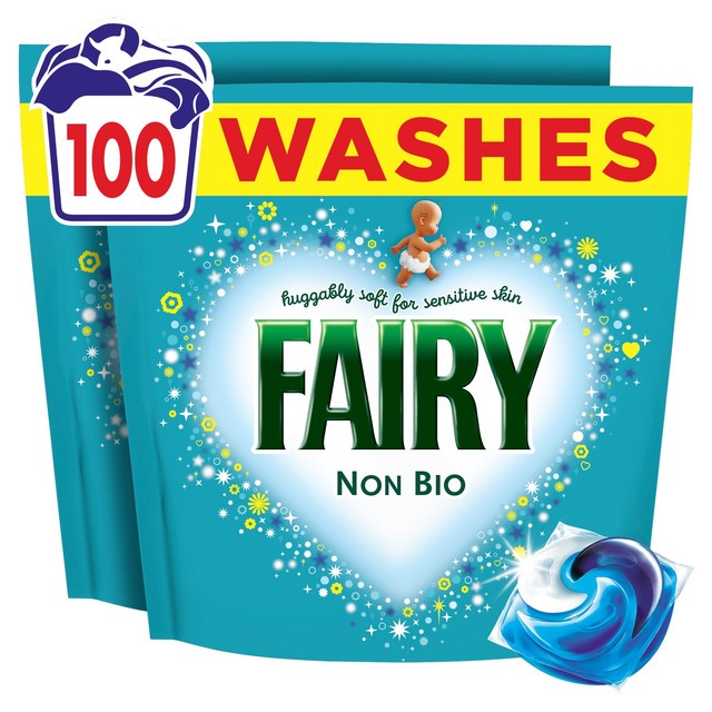 Fairy Non Bio Pods laundry capsules sensitive skin 100 washes - British product