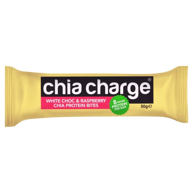 Chia Charge white chocolate raspberry protein bite 50g - British product