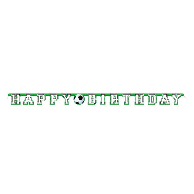 Unique Party Football Happy Birthday Jointed Banner 7ft - British product