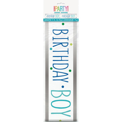 M&S Unique Party Happy Birthday Boy Foil Banner Decoration 9ft- Buy online at McGrocer