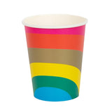 Talking Tables Rainbow paper party cups 8 pack, imported from the UK