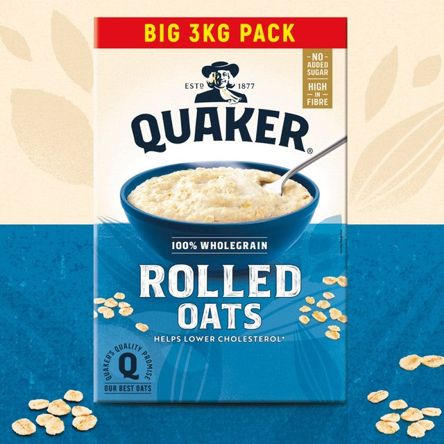 Quaker Porridge-Haferflocken, 3 kg, importiert aus Großbritannien