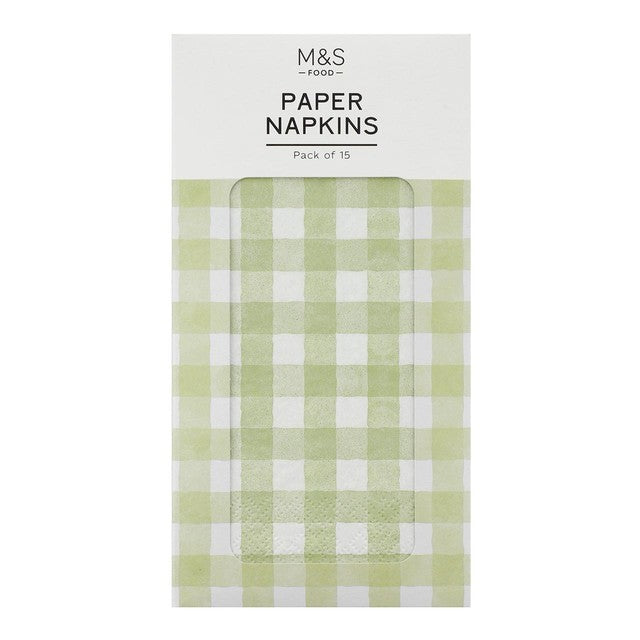 M&S Gingham Guest Napkins 40x40cm paper, imported from the UK