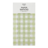 M&S Gingham Guest Napkins 40x40cm paper, imported from the UK