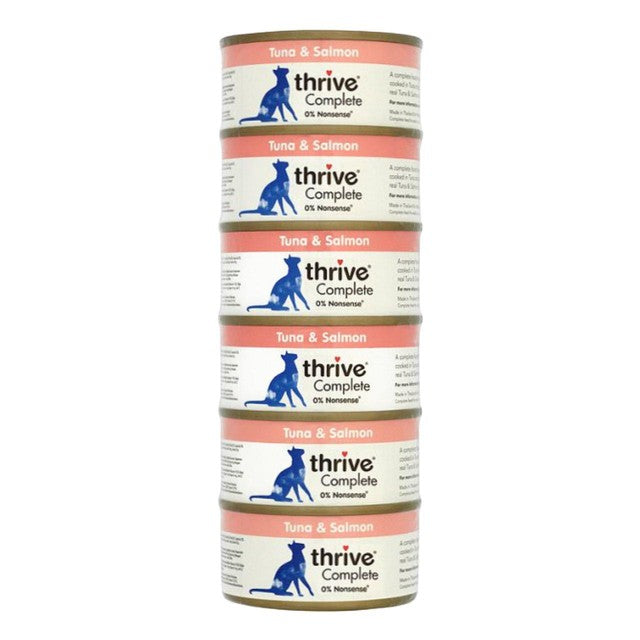 Thrive wet cat food Tuna & Salmon 6 x 75g (British brand)