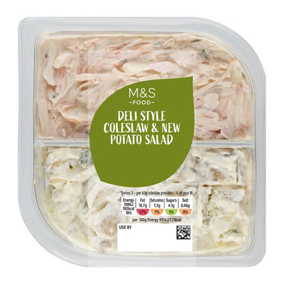 M&S M&S Deli Stil Coleslaw & Potetsalat Sideskål 500g- Kjøp online hos McGrocer
