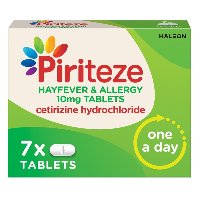 Piriteze Hayfever Allergy 10mg Tablets 7 pack, imported from the UK