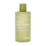 M&S Body Wash Sea Fennel Cedar 300ml, imported from the UK