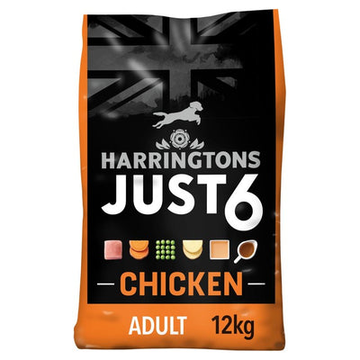 M&S Harringtons Just 6 Dry Chicken Complete Dry Dog Food 12kg- Buy online at McGrocer