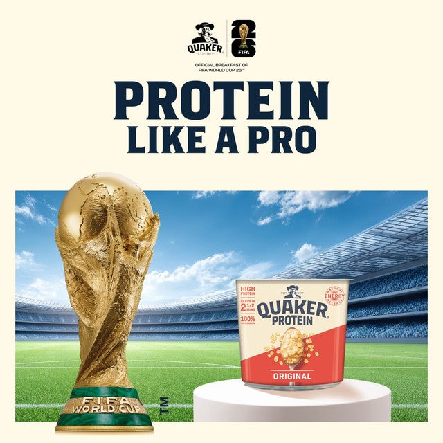 Quaker High Protein Original porridge pot 49g, imported from the UK