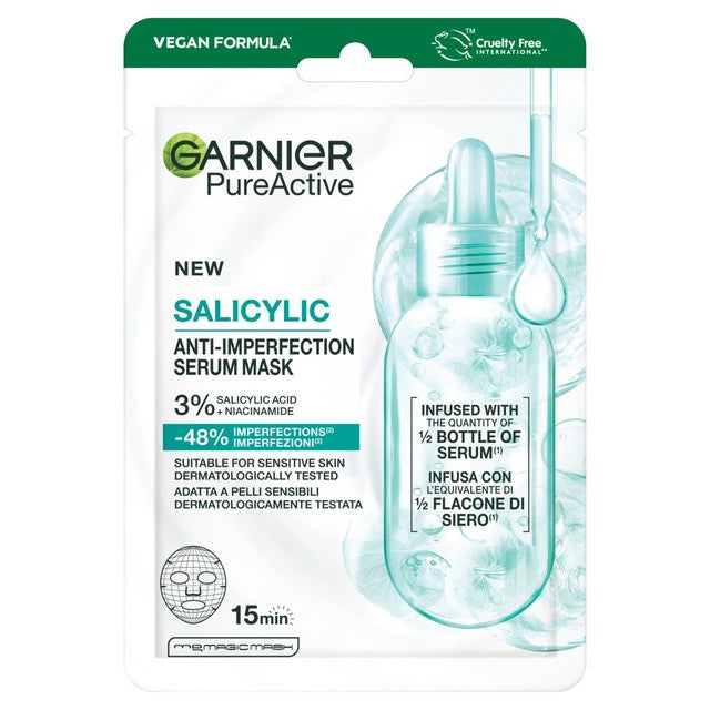 Garnier Pure Active salicylic sheet mask, UK version