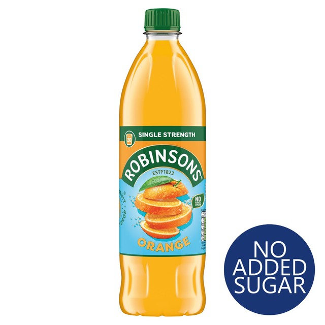 Robinsons Orange No Added Sugar Squash 1L, imported from the UK
