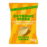 M&S Extreme Ridge crisps with Cornish cheddar and pickled onions, imported from the UK