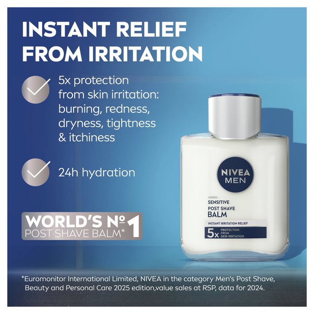 Nivea Sensitive Post Shave Balm 100ml, imported from the UK